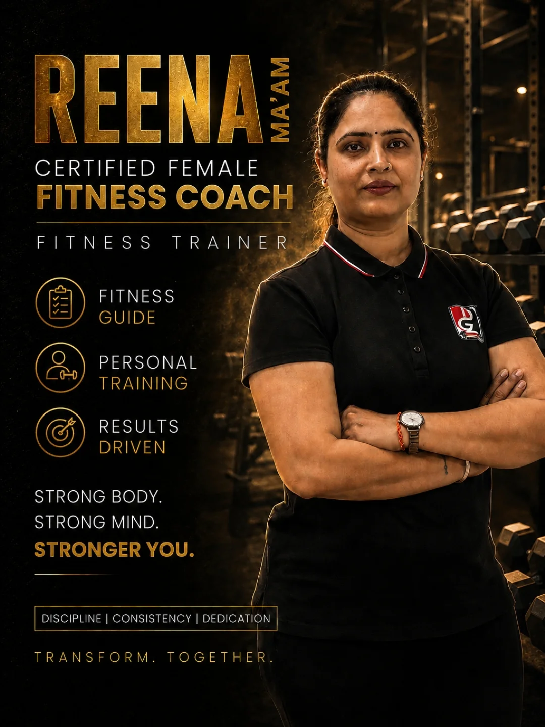 Reena — Certified Female Fitness Coach at DG Fitness Club