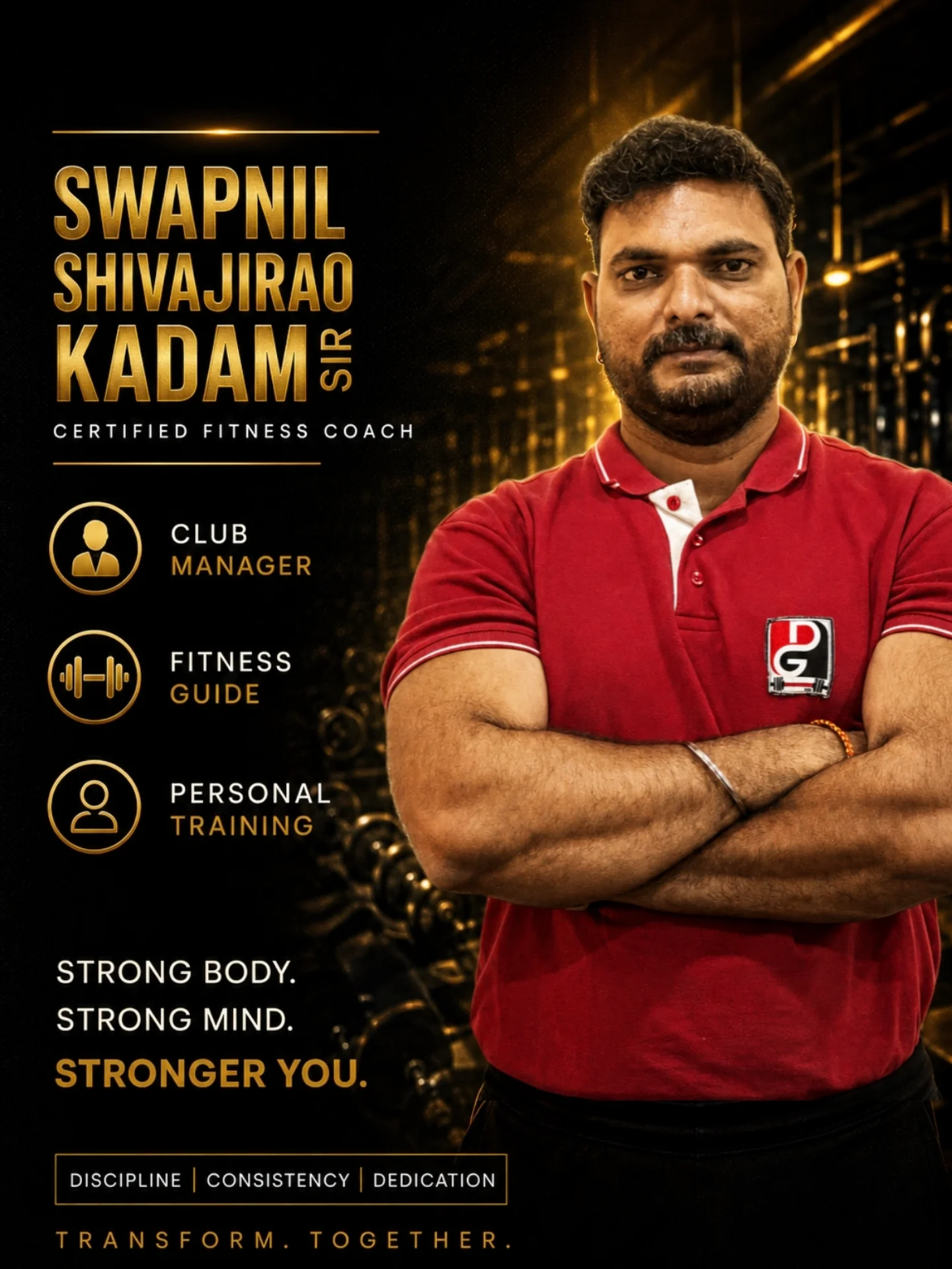 Swapnil Shivajirao Kadam — Club Manager & Certified Fitness Coach at DG Fitness Club
